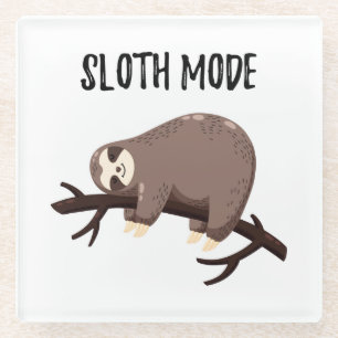 Sloth Mode Glass Coaster