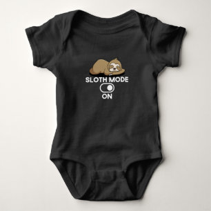 Sloth Mode On - Cute Funny Lazy Baby Bodysuit