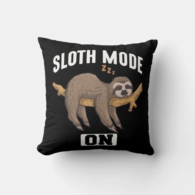 Sloth Mode On Slow Chill Lazy Relaxing Animal Cushion (Front)