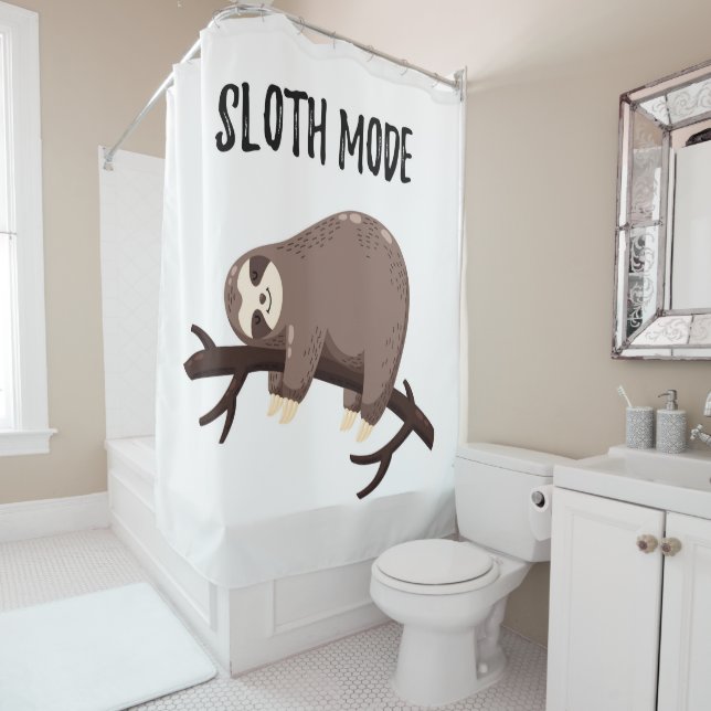 Sloth Mode Shower Curtain (In Situ)