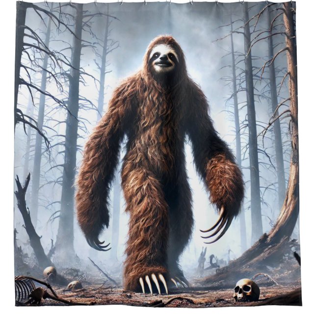Sloth Monster Shower Curtain (Front)