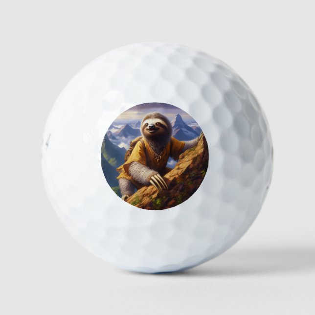 Sloth Mountain Climbing Golf Balls (Front)