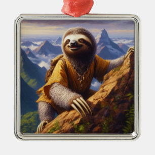 Sloth Mountain Climbing Metal Tree Decoration