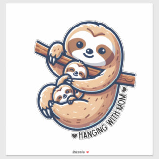 Sloth mum with babies