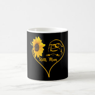 Sloth Mum With Sunflower Heart Mother's Day Coffee Mug