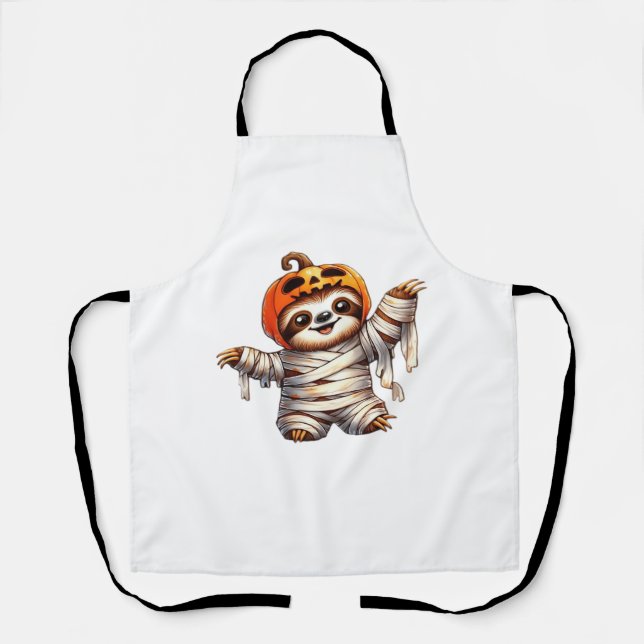 Sloth Mummy Halloween Classic T-Shirt Apron (Front)