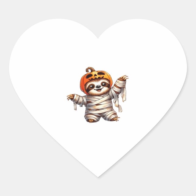 Sloth Mummy Halloween Classic T-Shirt Heart Sticker (Front)