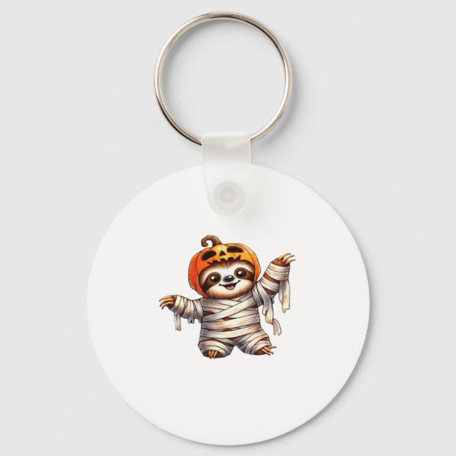 Sloth Mummy Halloween Classic T-Shirt Key Ring (Front)