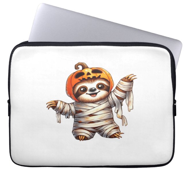Sloth Mummy Halloween Classic T-Shirt Laptop Sleeve (Front)