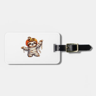 Sloth Mummy Halloween Classic T-Shirt Luggage Tag
