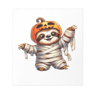Sloth Mummy Halloween Classic T-Shirt Notepad