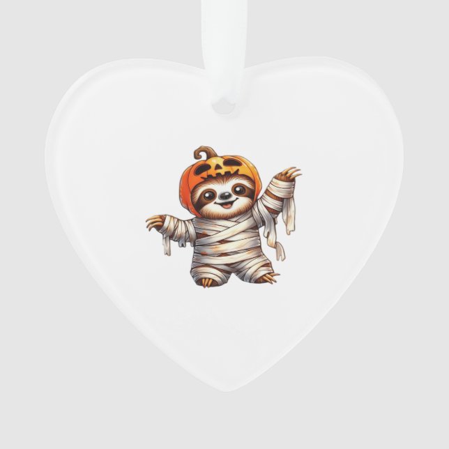 Sloth Mummy Halloween Classic T-Shirt Ornament (Front)