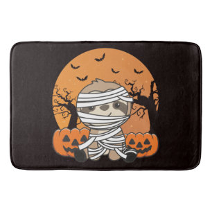 Sloth Mummy Pumpkin Sloths Happy Halloween Bath Ma Mat