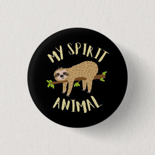 sloth my spirit animal 3 cm round badge