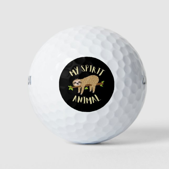 sloth my spirit animal golf balls (Front)
