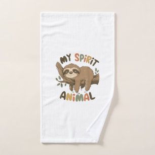 Sloth My Spirit Animal Graphic Funny Sloth Funny S Hand Towel