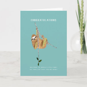 Sloth   New Baby Congratulations   Greeting card
