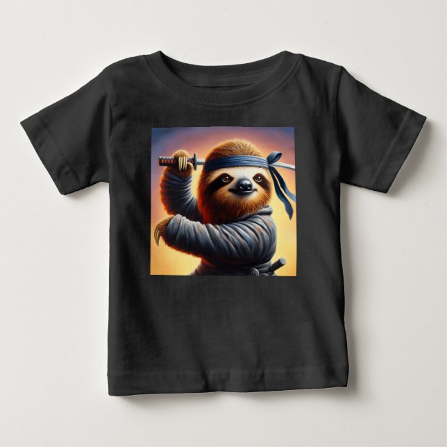 Sloth Ninja Baby T-Shirt (Front)