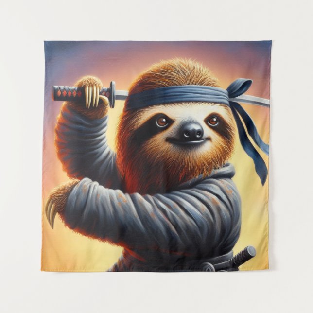 Sloth Ninja Tapestry (Front)