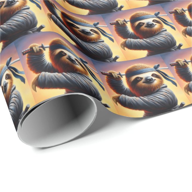 Sloth Ninja Wrapping Paper (Roll Corner)