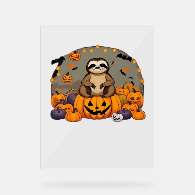Sloth-o-ween Classic T-Shirt Acrylic Sign (Front)