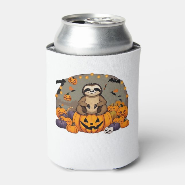 Sloth-o-ween Classic T-Shirt Can Cooler (Can Front)
