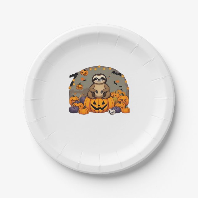 Sloth-o-ween Classic T-Shirt Paper Plate (Front)
