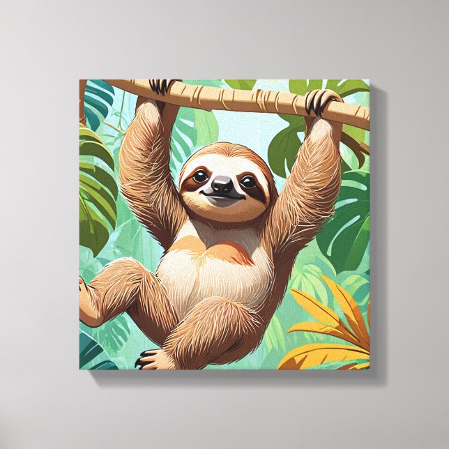 Sloth on a Tree  Canvas Print (Front)