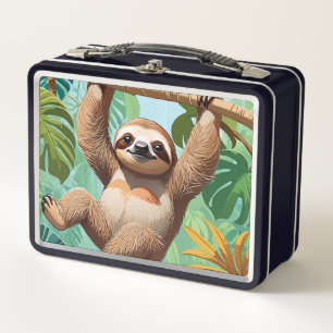 Sloth on a Tree Metal Lunch Box