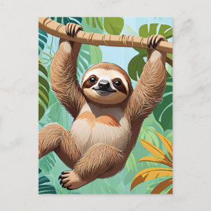 Sloth on a Tree Postcard