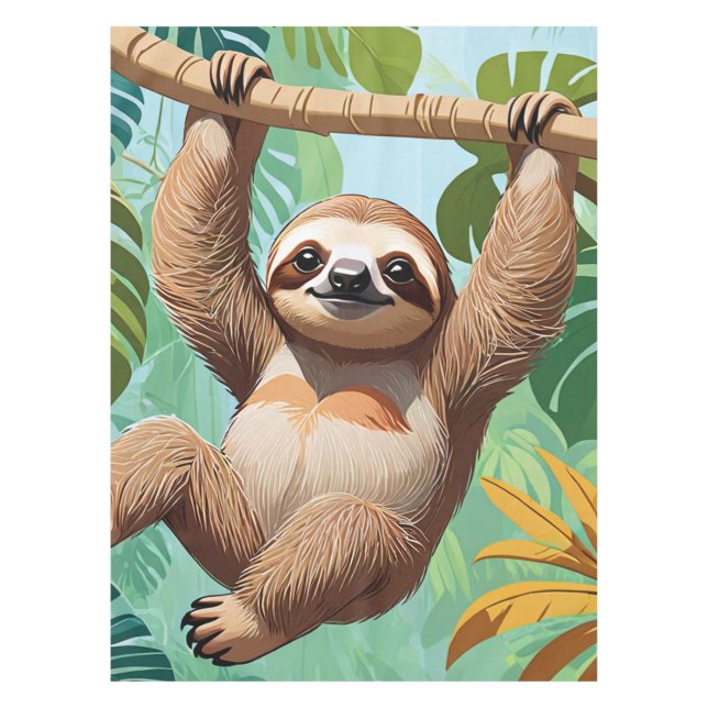 Sloth on a Tree  Tablecloth (Front)
