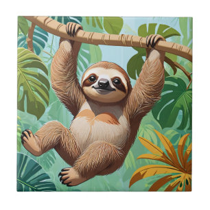 Sloth on a Tree Tile