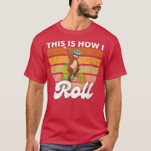 Sloth On Bike This Is How I Roll on my Pizza wheel T-Shirt
