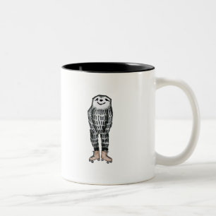 Sloth on Roller Skates Two-Tone Coffee Mug