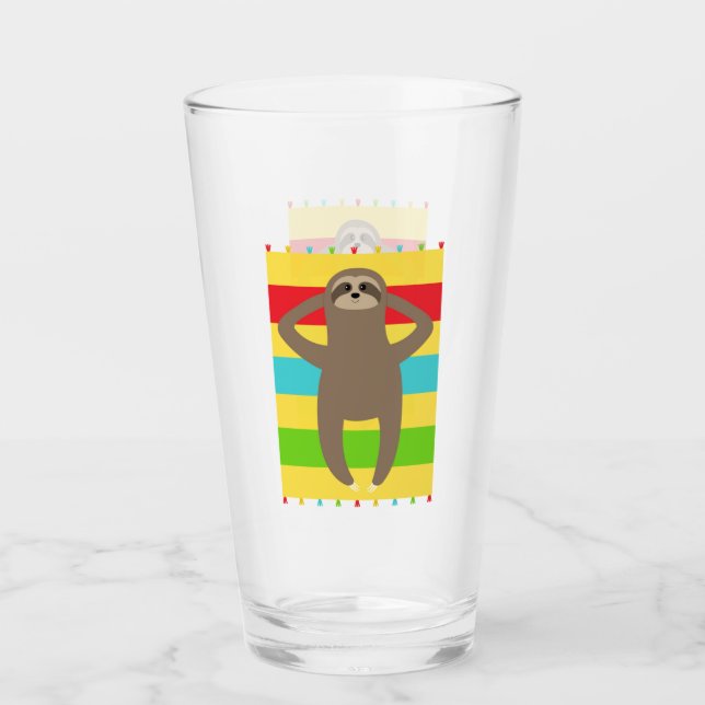 Sloth On The Beach Glass (Front)