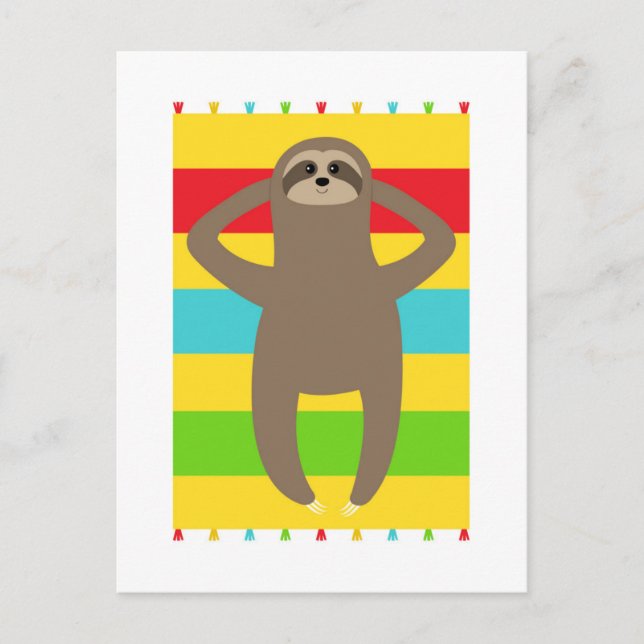 Sloth On The Beach Postcard (Front)