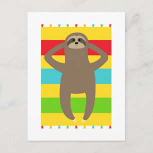 Sloth On The Beach Postcard