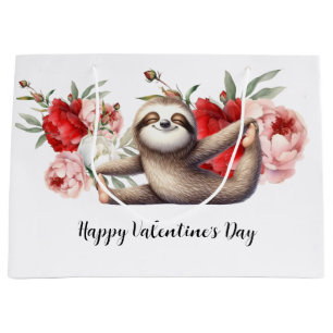 Sloth on Valentine's Day Large Gift Bag