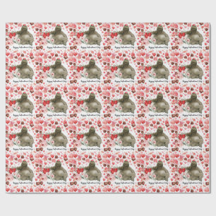 Sloth on Valentine's Day Wrapping Paper