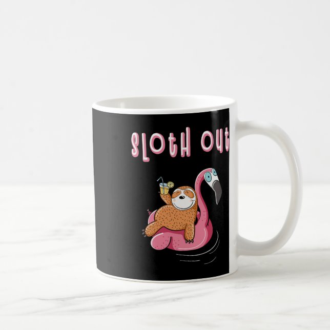 Sloth Out Chilling Sloth Holiday Vacation  Coffee Mug (Right)