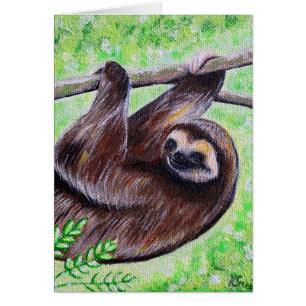 Sloth Painting Greeting Card