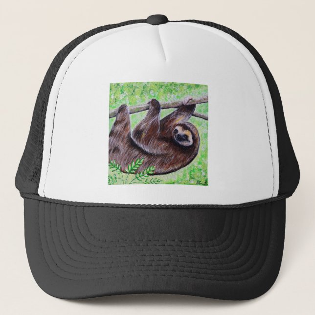 Sloth Painting Trucker Hat (Front)
