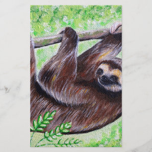 Sloth Painting Writing Paper