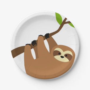 Sloth Paper Party Plates