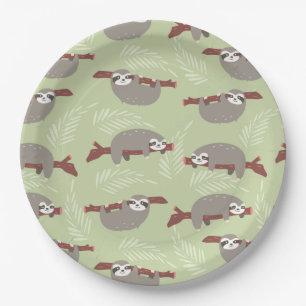 Sloth Paper Plate
