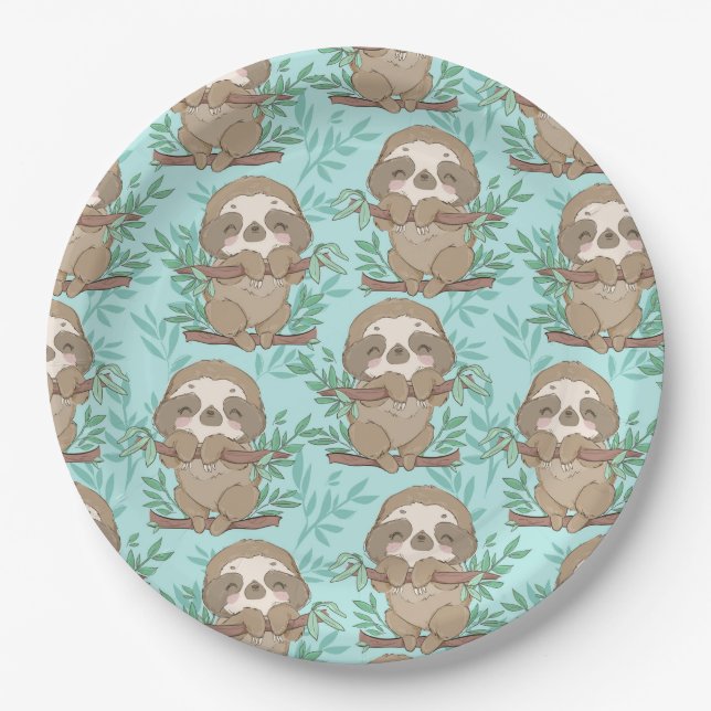 Sloth Paper Plate (Front)