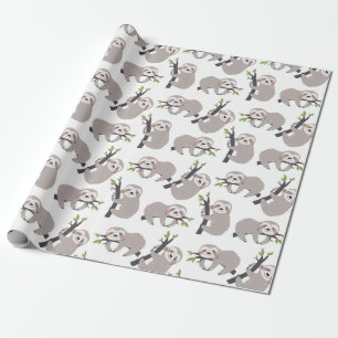 Sloth Pattern Wrapping Paper