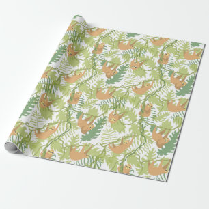 Sloth Pattern Wrapping Paper