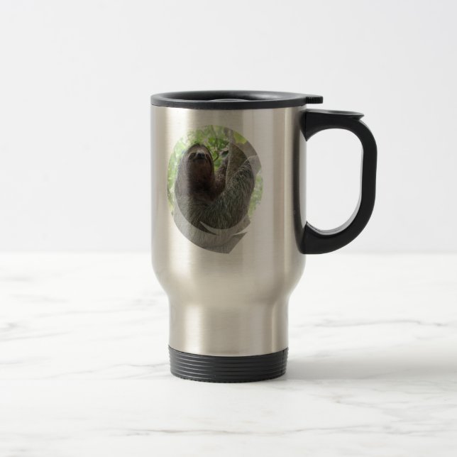 Sloth Photo Design Stainless Travel Mug (Right)