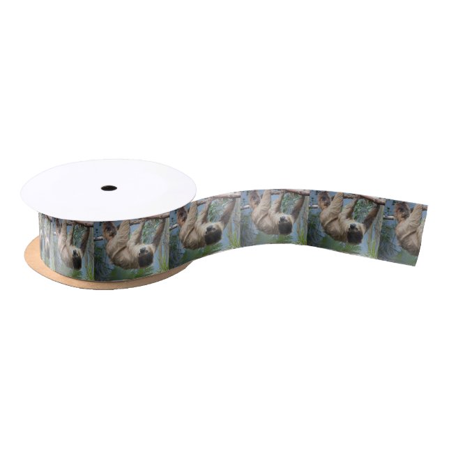 Sloth Photo Satin Ribbon (Spool)